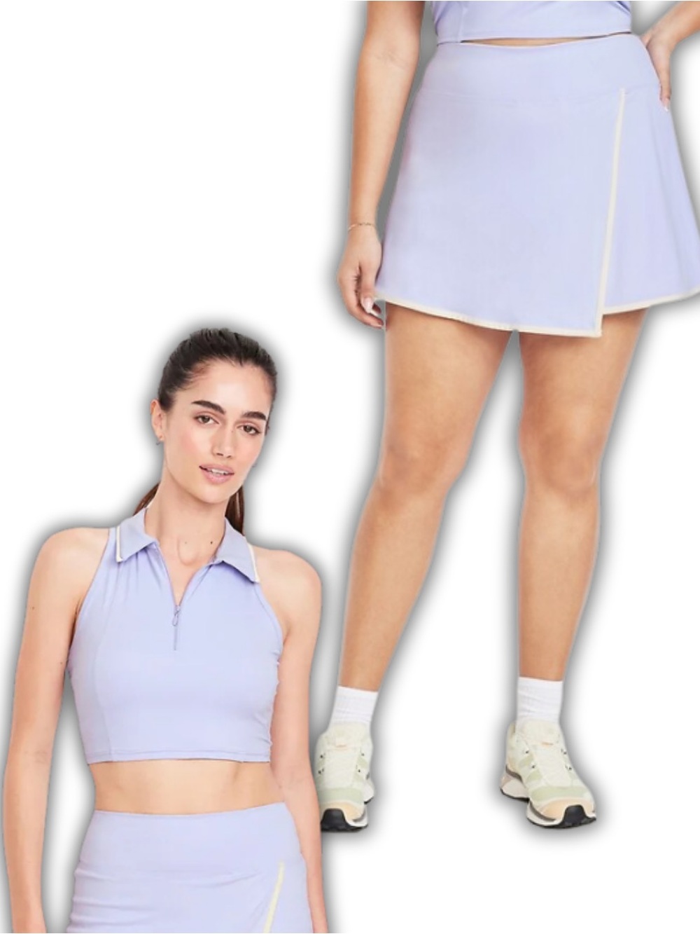 Old Navy Active Matching Tennis Set - Lilac Crop Polo and Skort